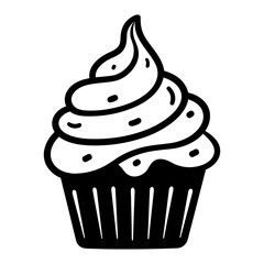 Simple Icon Illustration of Cupcake. SVG Vector