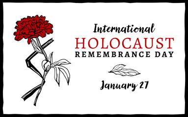 International holocaust remembrance day. Horizontal poster, print, banner. - 680859230
