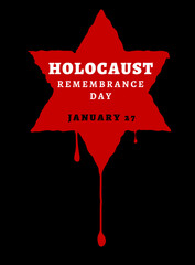 International holocaust remembrance day. Vertical poster, print, banner. - 680859292