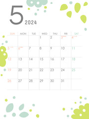2024年5月の書き込み式カレンダー