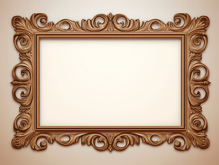 wooden frame with a blank white canvas inside to showcase art or for other graphic design purposes