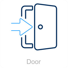 Door and door open icon concept 