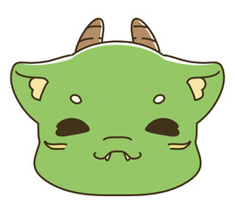 笑顔の龍のキャラクターの顔のイラスト素材