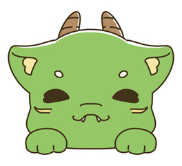 笑顔の龍のキャラクターの顔のイラスト素材