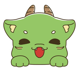 笑顔の龍のキャラクターの顔のイラスト素材
