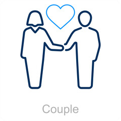 Couple and lovely couple icon concept