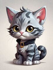 cute cat illustration, AI generated.