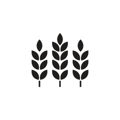 Wheat icon label vector, Simple wheat icon in silhouette style. Perfect for icons on wheat products in apps, websites or wheat logos.