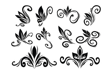 Decorative floral design vector collection