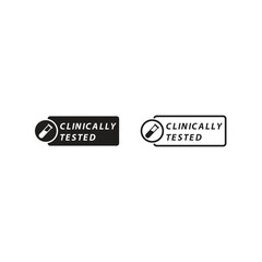 Fototapeta premium Clinically tested badge label vector with icon for packaging design element.