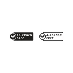 Allergen free badge label vector with icon for packaging design element.