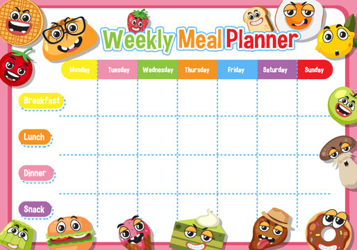 Children's Weekly Meal Planner: Monday to Sunday Schedule