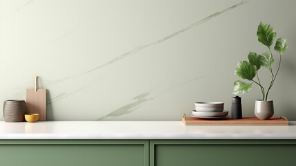 sage green modern kitchen counter white marble counter countertop and sage green cabinets