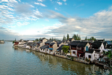 Fototapeta na wymiar Zhujiajiao Ancient Town, Qingpu, Shanghai, China, is a famous historical and cultural town in China, the most beautiful characteristic town, and a famous tourist destination. 