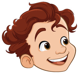 Smiling Cartoon Boy with Cute Vector Illustration