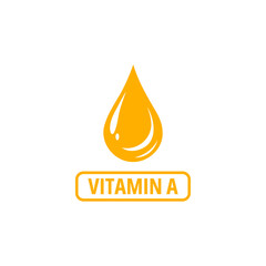 Vitamin A icon vector, label for food packaging, drug business concept