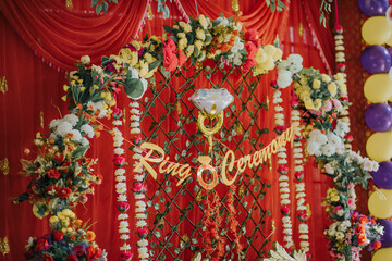 Indian ring ceremony stage decoration
