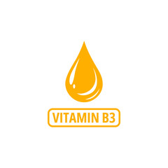 Vitamin B3 icon vector, label for food packaging, drug business concept