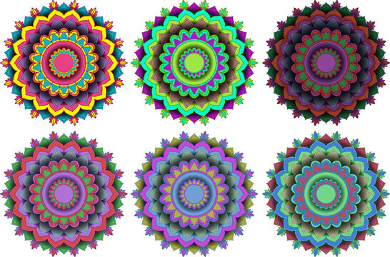 Vibrant Collection of Colorful Mandalas for Vector Art