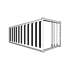 Vintage Retro Isolated Cargo Shipping Container Metal Box