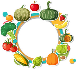 Fruit and Vegetable Border Banner Template