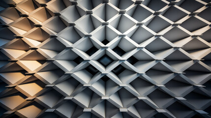 Infinite geometric corporate building facade creating an optical illusion.