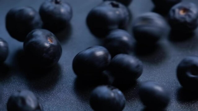 Blueberries falling. Organic and healthy food.