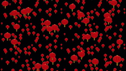 Lantern lanterns chinese red loop element with alpha . This texture of lanterns with an alpha channel is loopable and tileable and can create an infinite seamless element.