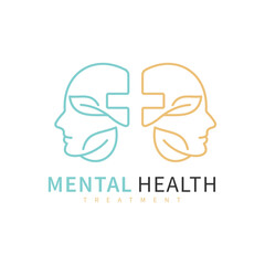 Mental health. Mind therapy psychology logo design