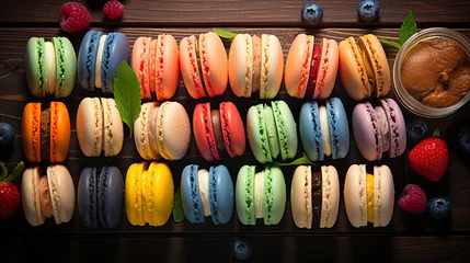 Gartenposter colorful macarons in the market HD 8K wallpaper Stock Photographic Image  © AA