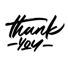 Fototapeta premium thank you vector lettering. typography. Motivational quote. Calligraphy postcard poster graphic design lettering element. Hand written sign