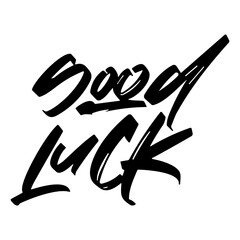 GOOD LUCK vector lettering. typography. Motivational quote. Calligraphy postcard poster graphic design lettering element. Hand written sign