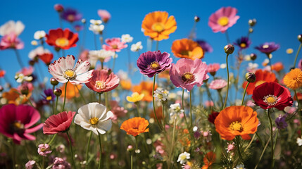 field of flowers HD 8K wallpaper Stock Photographic Image 