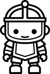 Cute little knight silhouette in black color. Vector template for laser cutting.