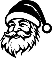 Happy santa claus silhouette. Vector template design for laser cutting.