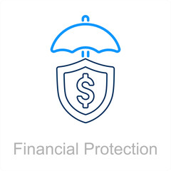 Financial Protection and business security icon concept 