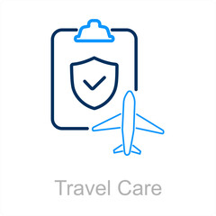 Travel Care and care icon concept 