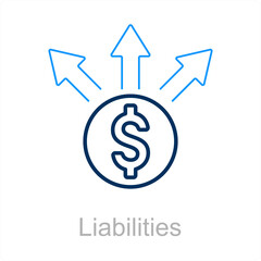 Liabilities and money icon concept 