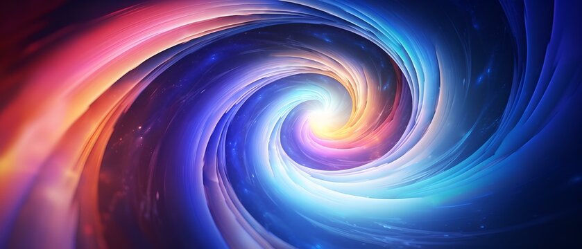 Psychedelischer Farbwirbel: Regenbogen-Spirale im hypnotisierenden Tanz