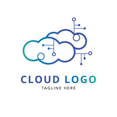 Science and Cloud computing concept based logo with dummy text vector illustration for technology and advance computing.