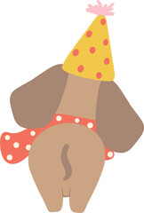 Birthday Dog, Cute Dachshund Sausage Dog with balloons , Festive and Playful Pet in Colorful Party Theme