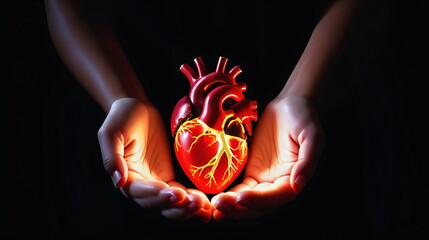 Glowing Heart: A Symbol of Love and Care