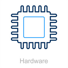 Hardware and cpu icon concept 