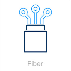 Fiber and wire icon concept 