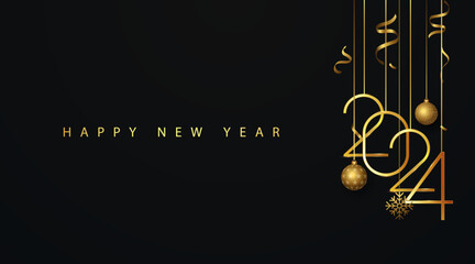 Happy new year 2024 luxury backgroud design - obrazy, fototapety, plakaty