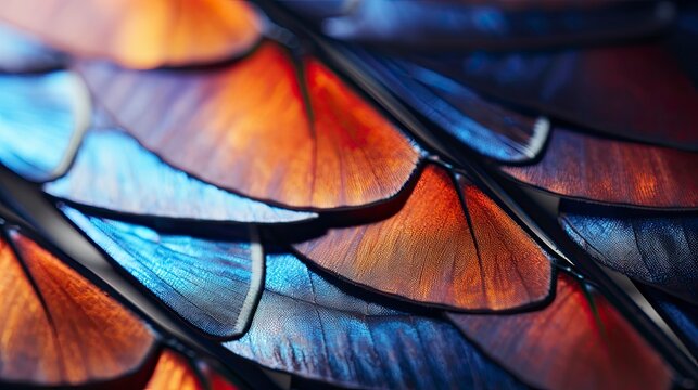 Close-Up Photo of a Butterfly Wing Intricate Patterns.
