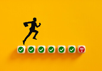 Achieving ISO standards certification approval in business industry.