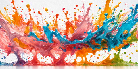 colored ink dancing on a white background,AI Generated