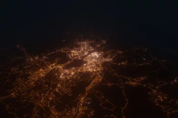 Foto op Canvas Aerial view on Halifax (Canada) from west. Top view on modern city at night from satellite © Hairem