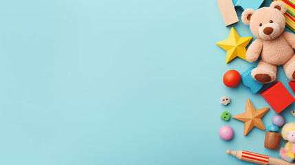 Obraz premium Baby toy background, Children's Day, holiday decoration material, PPT background